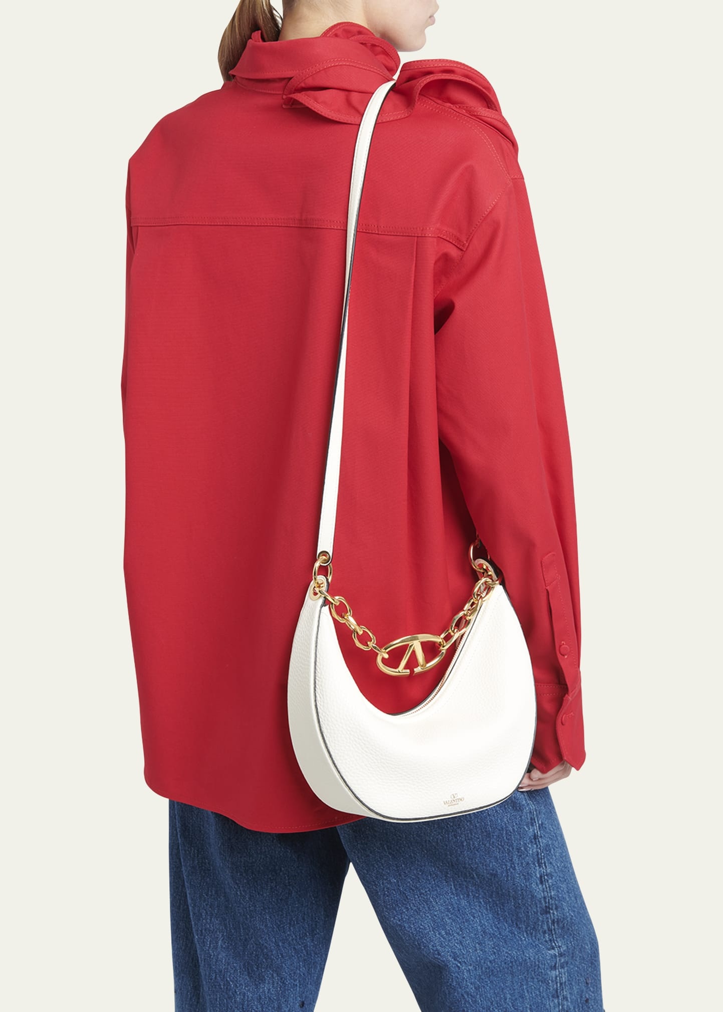 Small VLOGO Moon Hobo Bag - 5