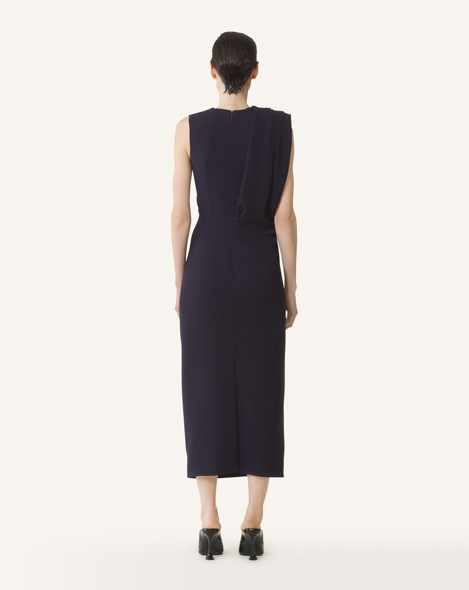 DRAPED SHOULDER DRESS - 4