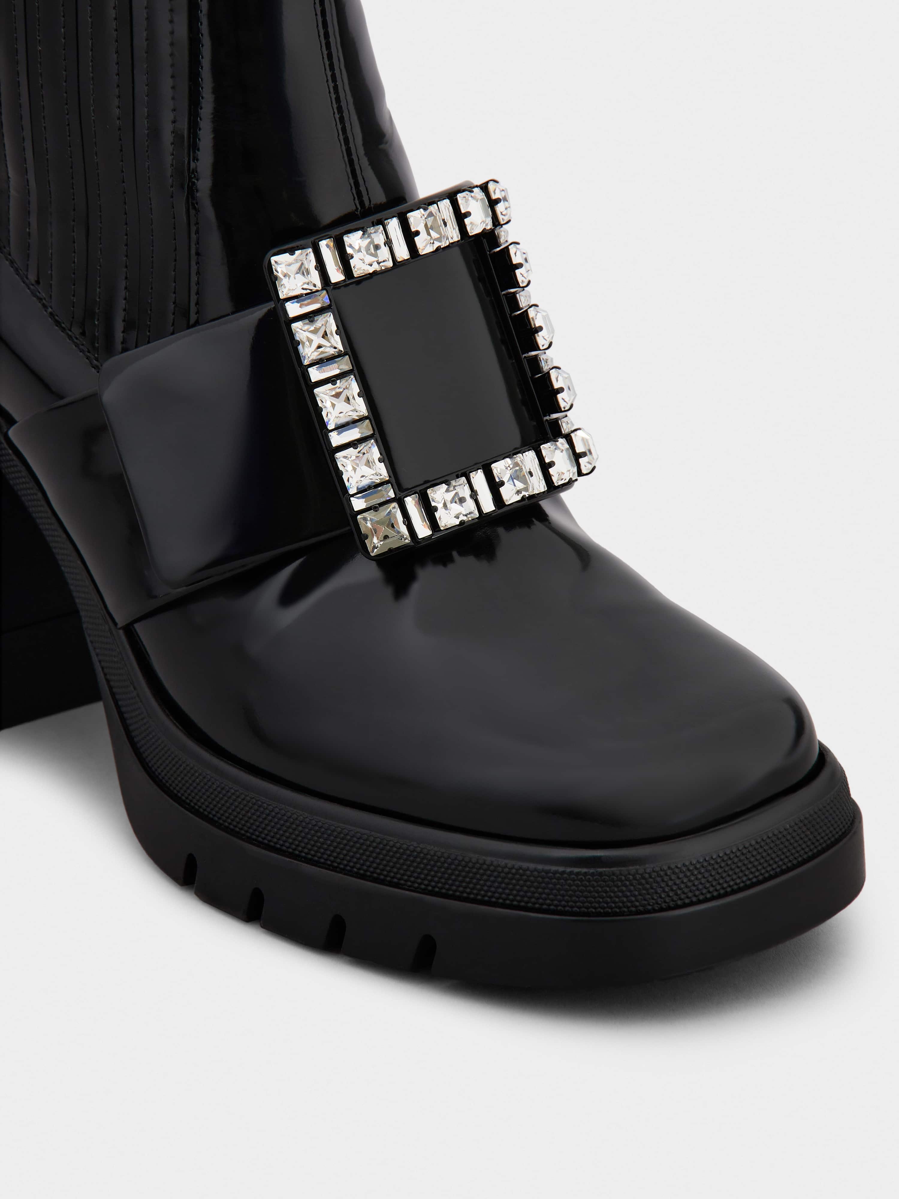Viv' Rangers Strass Buckle Booties in Patent Leather - 3