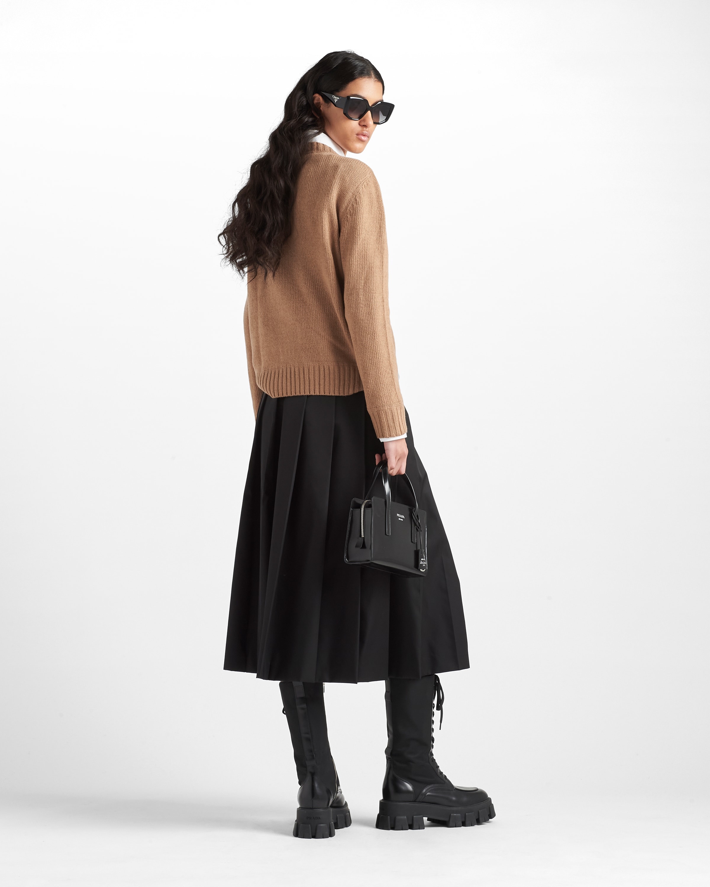 Cashmere and wool Prada logo crew-neck sweater - 5