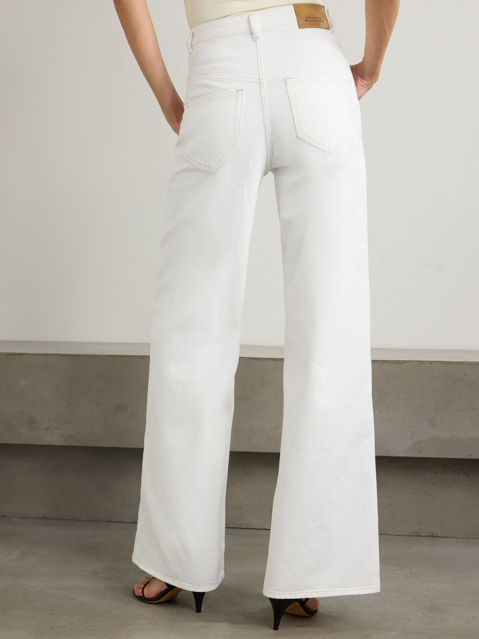 Lemony high-rise wide-leg jeans White - 4