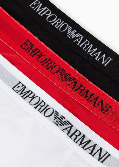 EMPORIO ARMANI Three-pack of pure cotton basic boxer briefs outlook