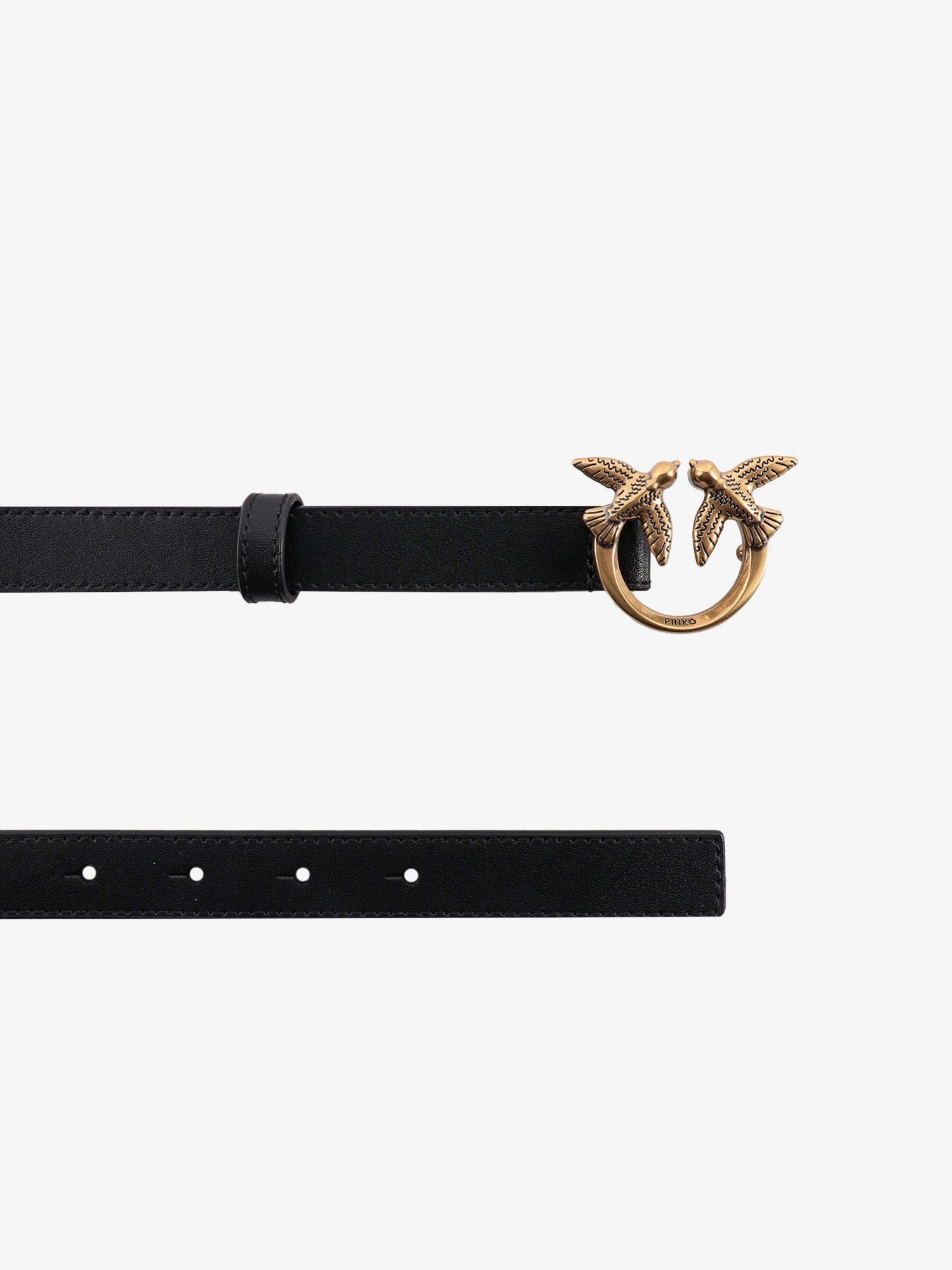 Pinko Love Berry Leather Belt With Love Birds Buckle - 2