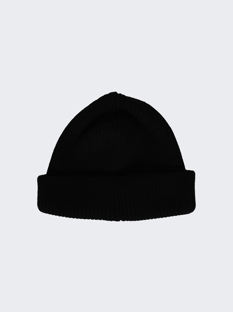 VETEMENTS Leather Biker Cross Label Beanie Black outlook