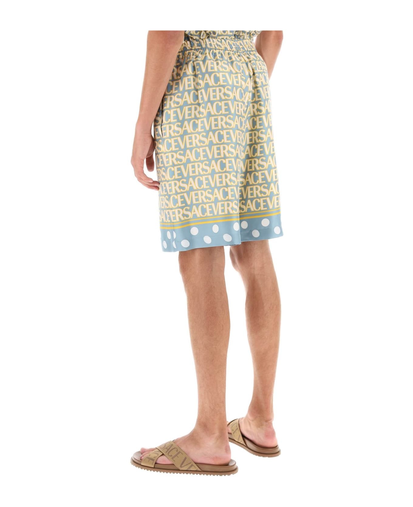 Versace Allover Silk Shorts - 3