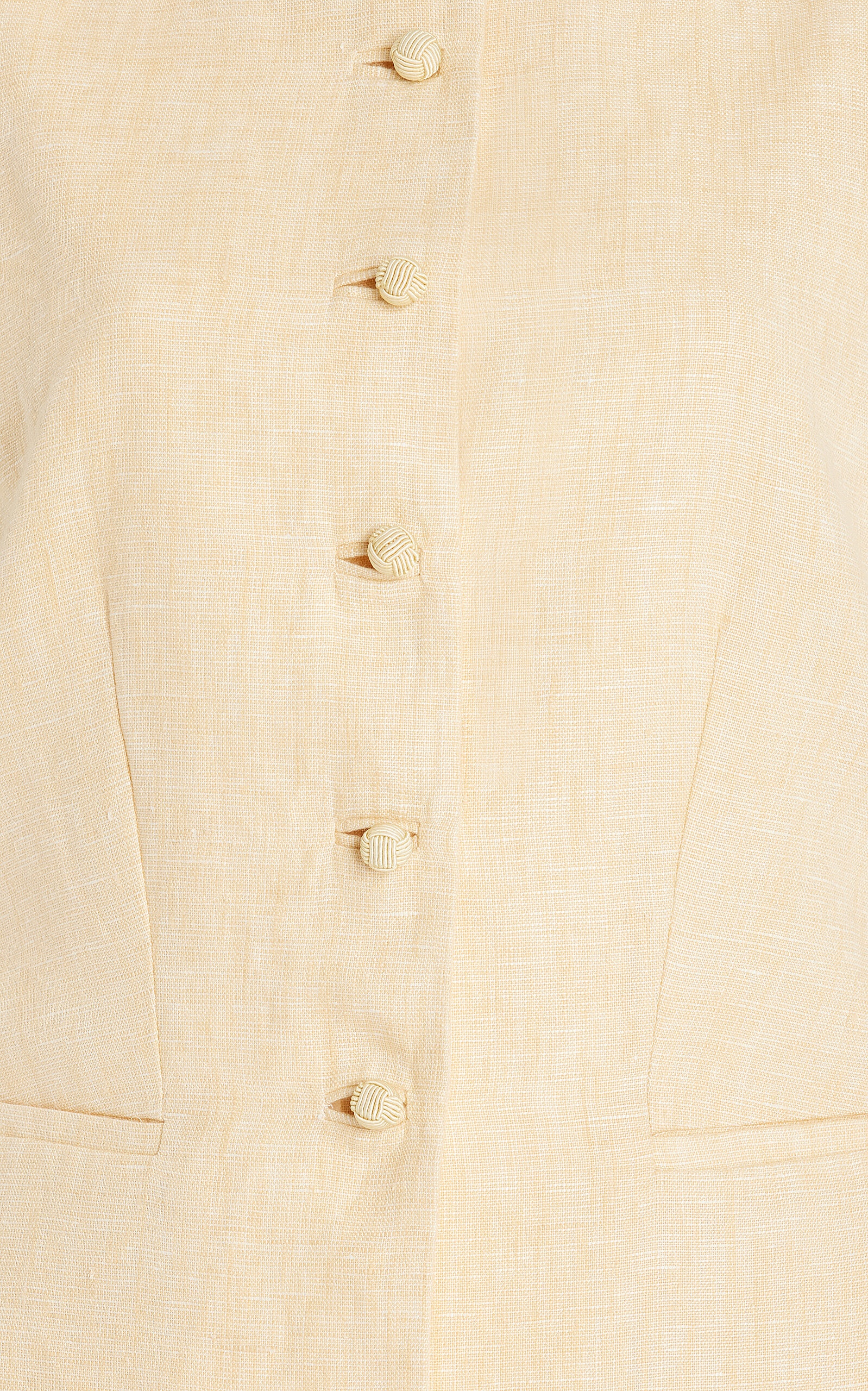 Rio Tailored Linen Vest yellow - 5