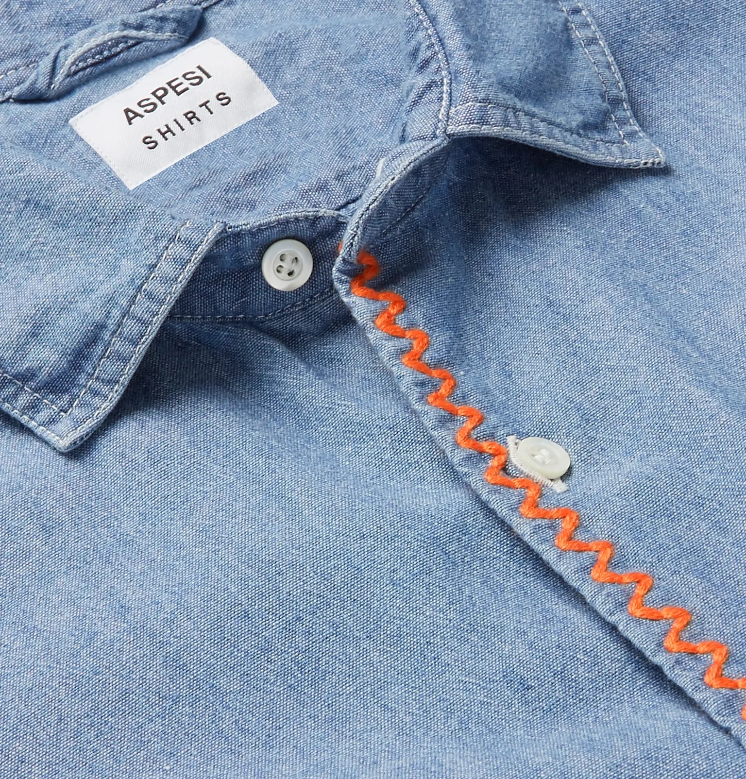 Embroidered Cotton-Chambray Shirt - 5