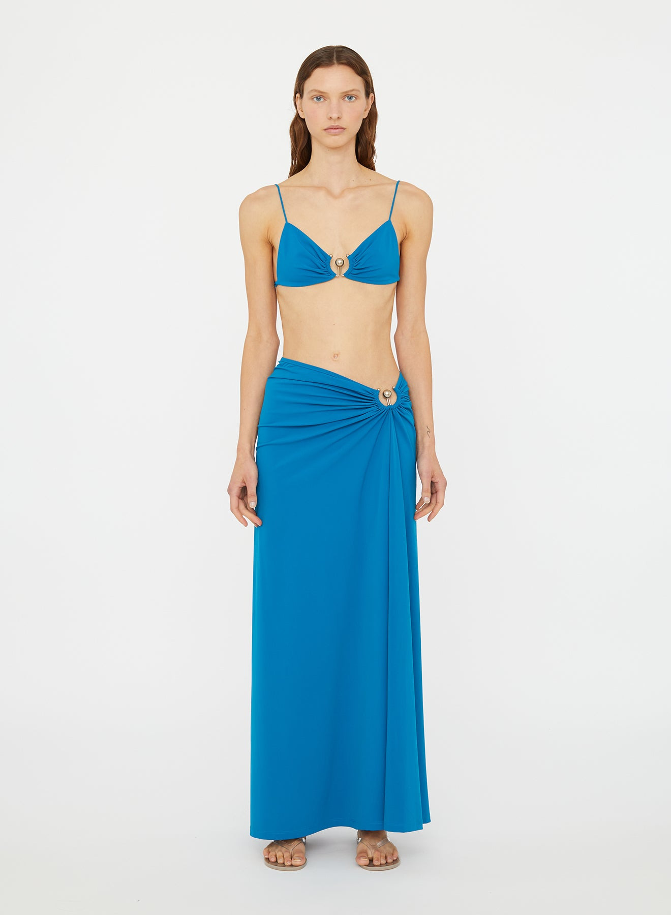 Ruched Orbit Split Skirt - 1