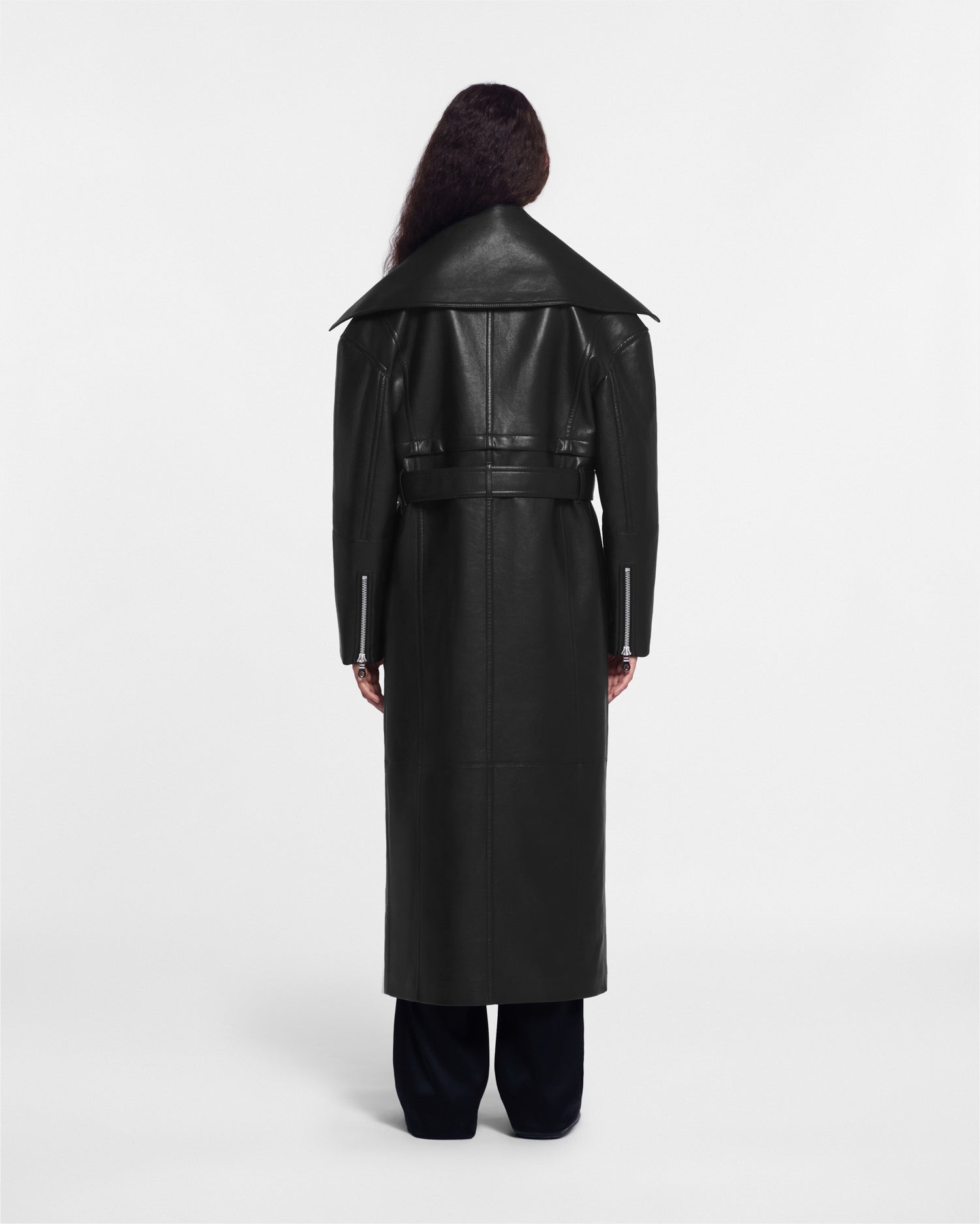 Regenerated Leather Biker Coat - 3