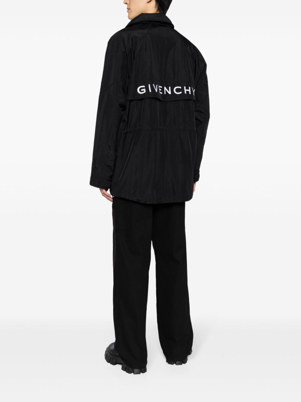 logo print parka jacket - 2