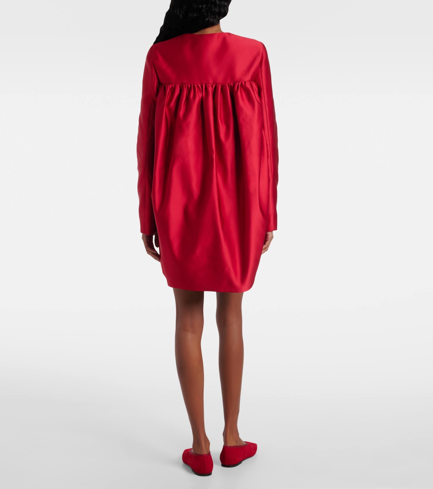 Bow-detail satin coat - 3