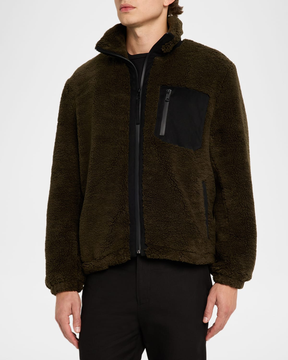 Men's Faux Sherpa Zip-Up Jacket - 4