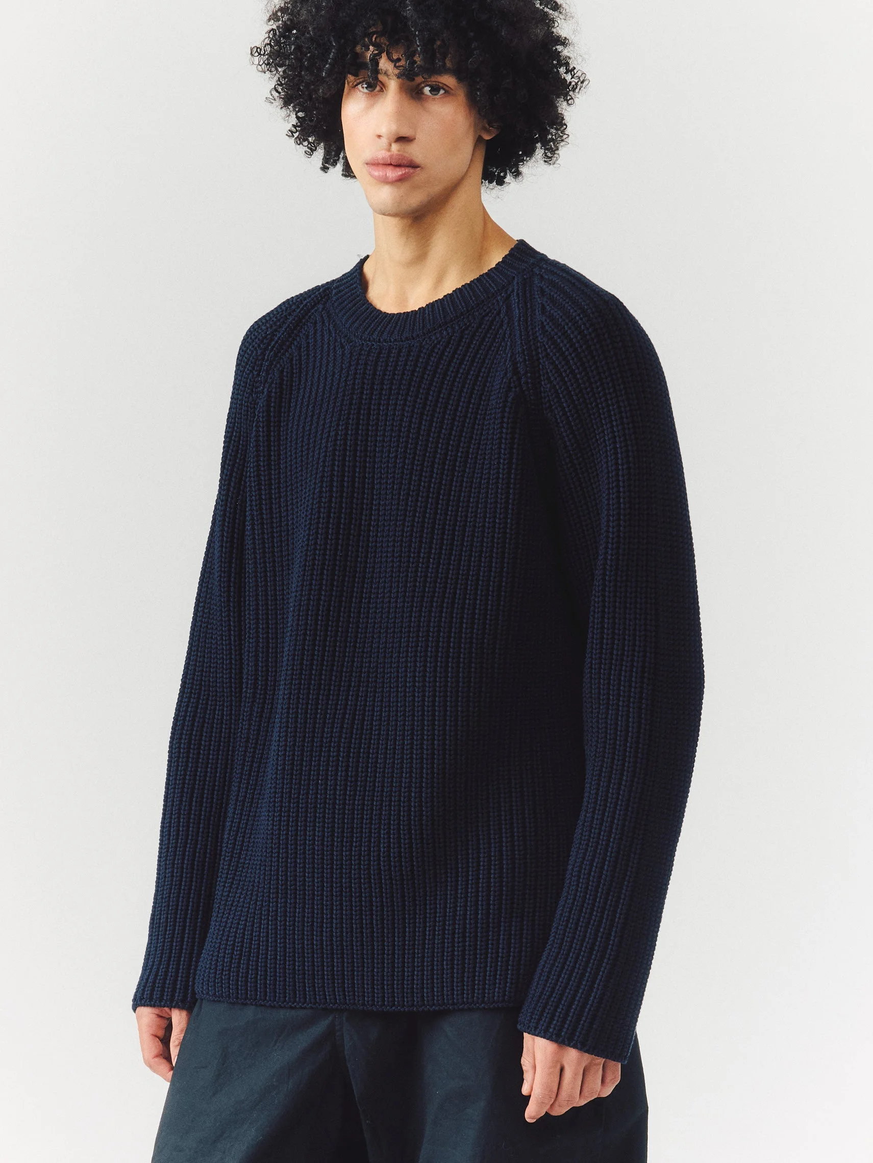 PANNOCCHIA SWEATER - CREPE COT - NAVY - 1