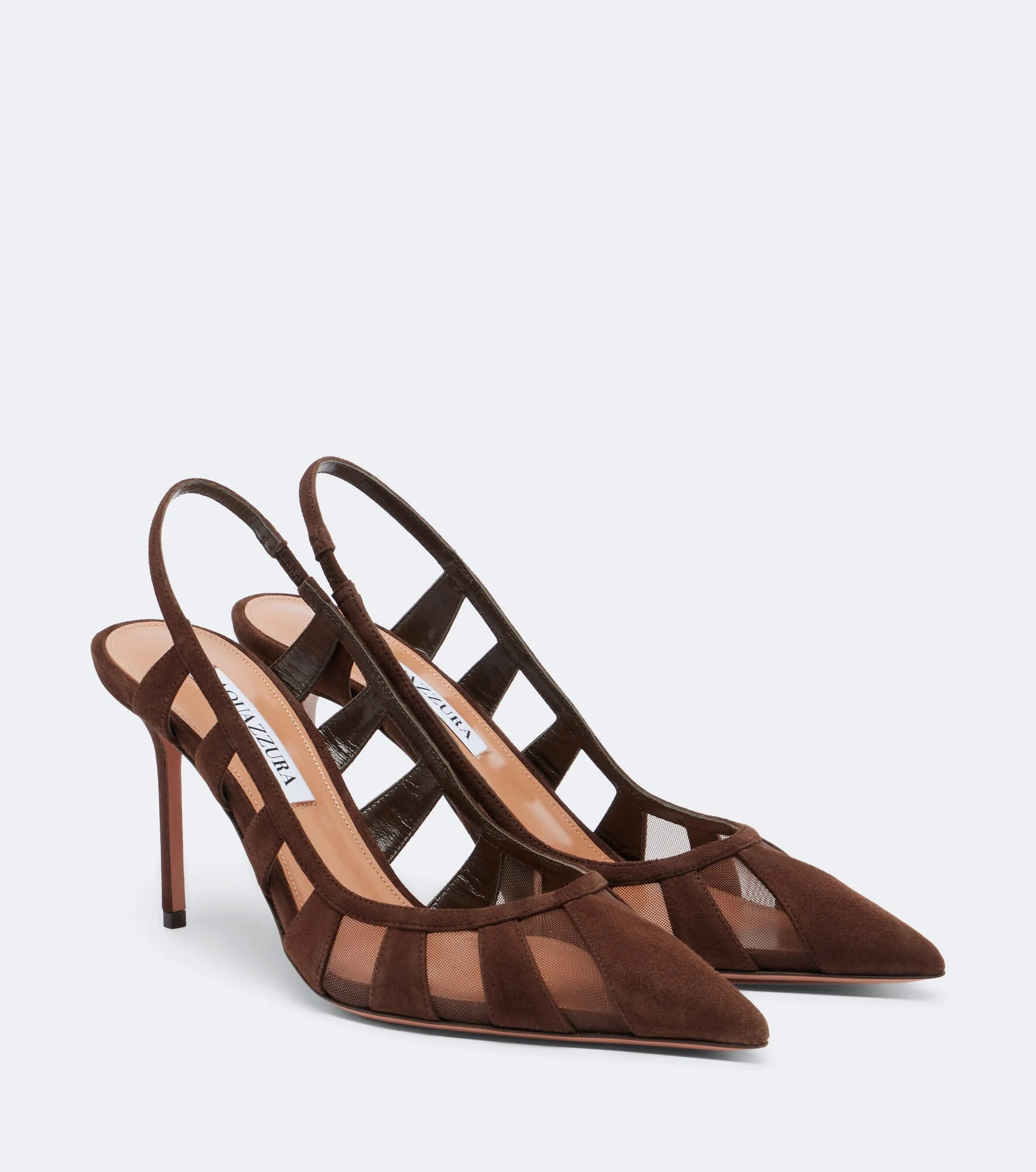 Screen 85 suede and mesh slingback pumps - 1