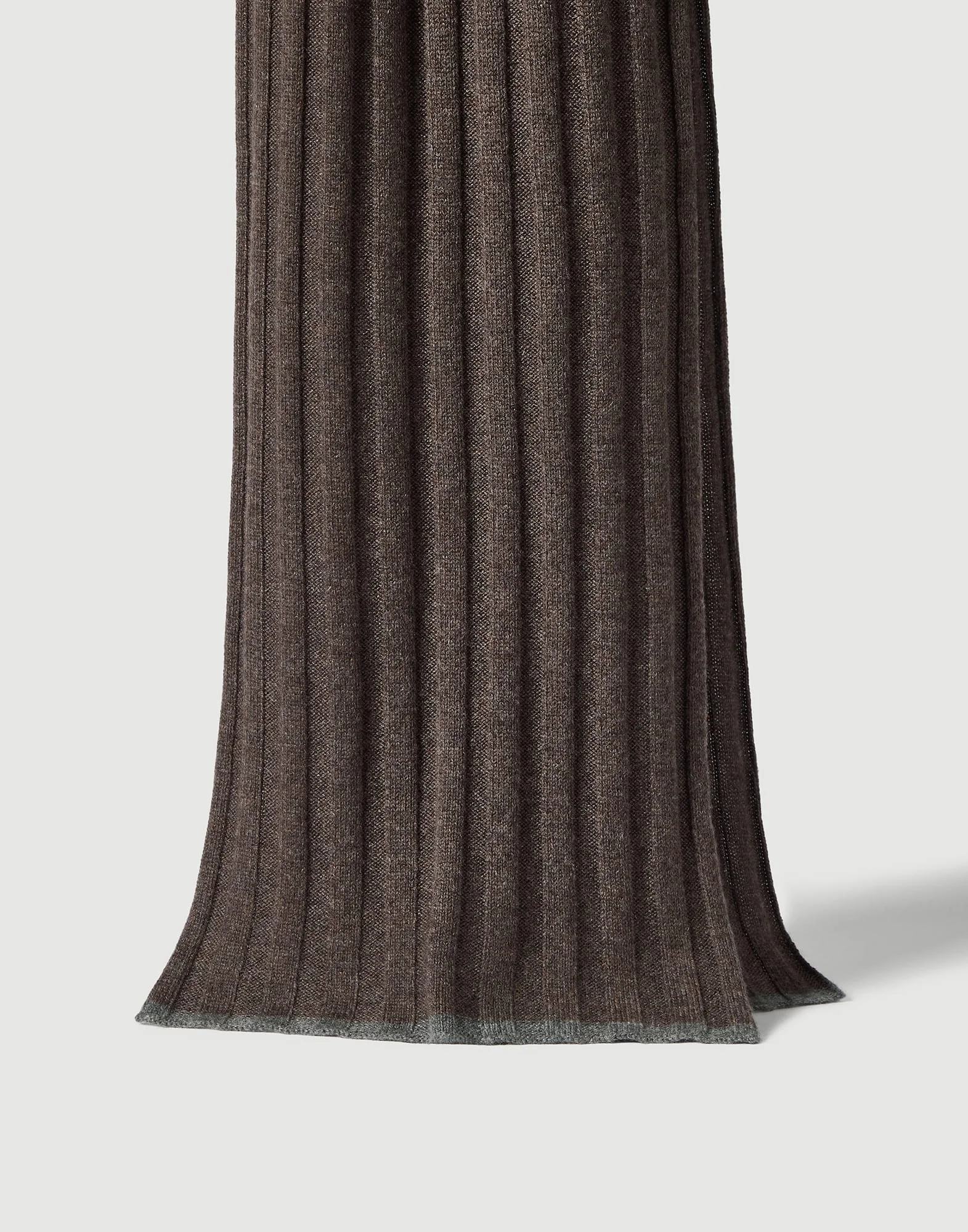 Cashmere rib knit scarf - 1
