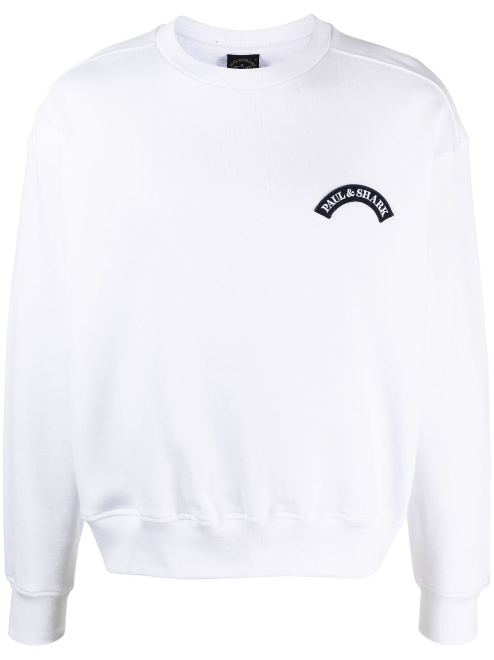 logo-patch cotton sweater - 1