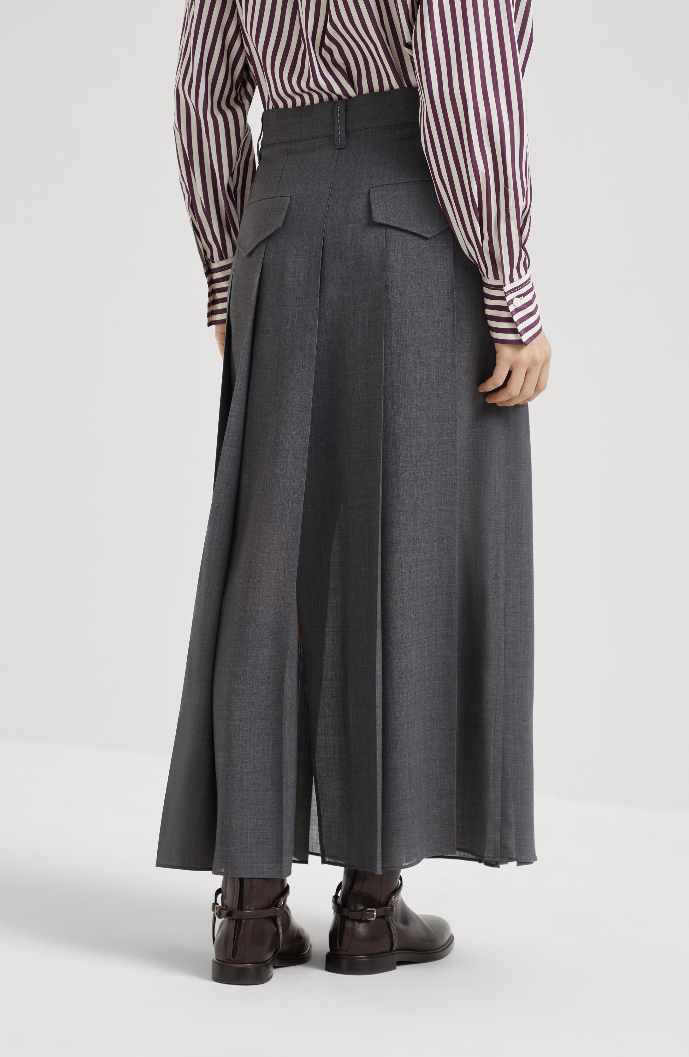 Brunello Cucinelli Long pleated skirt in Anthracite at Nordstrom - 3
