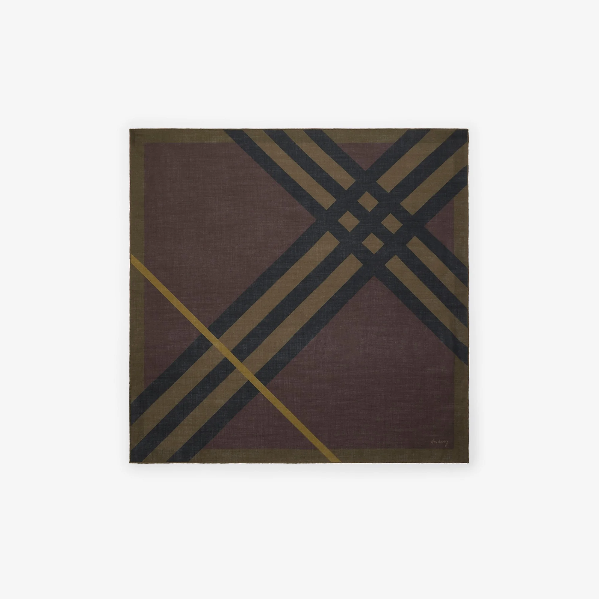 Check Cashmere Silk Scarf - 1