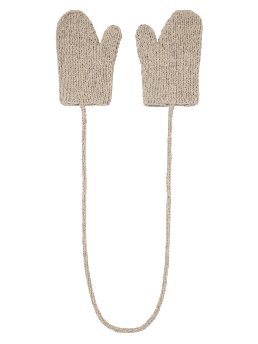 Beige Shetland Wool Mittens - 2