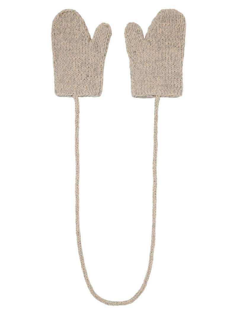 Maison Margiela Beige Shetland Wool Mittens outlook