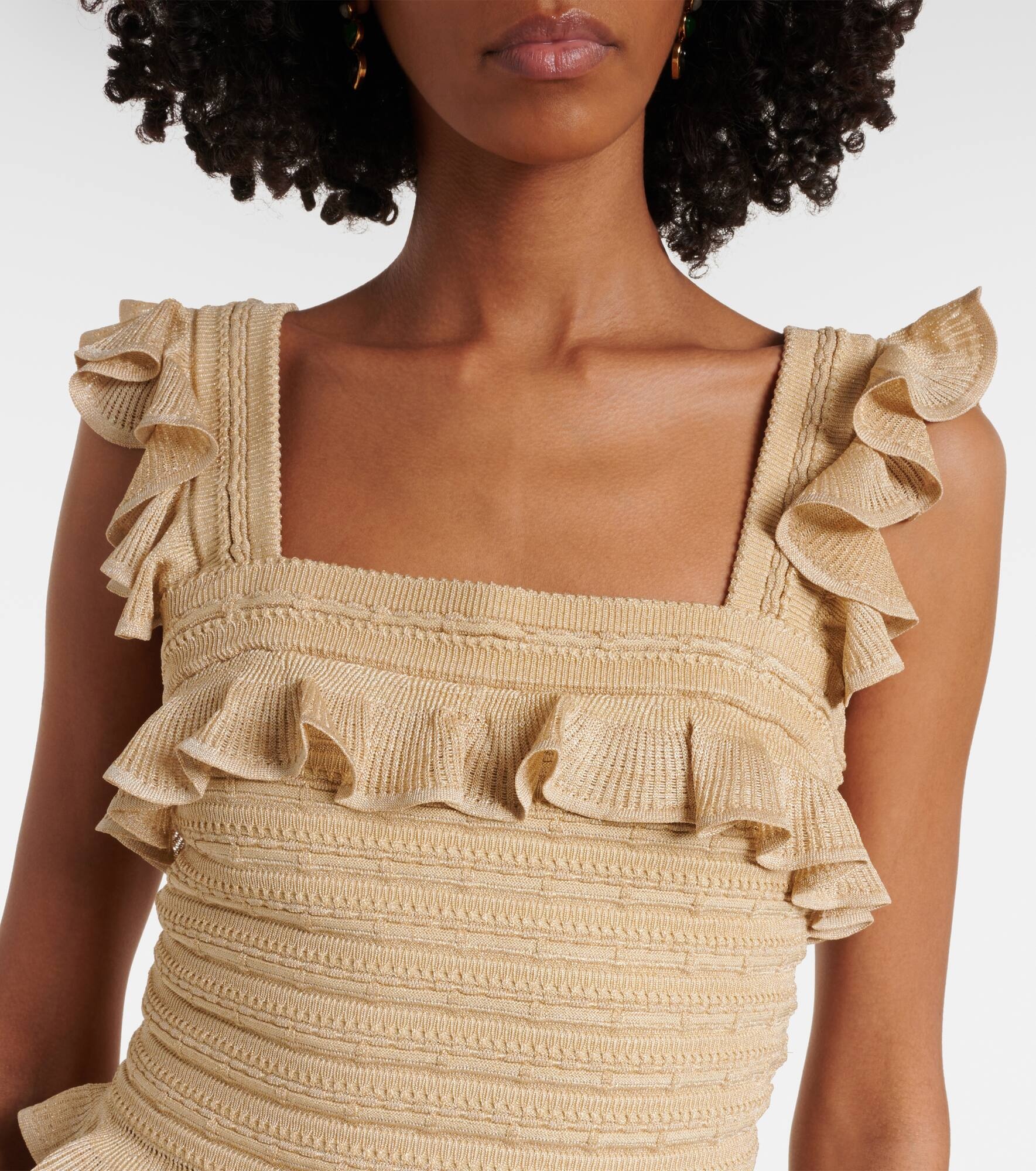 Ruffled lace lamé top - 4