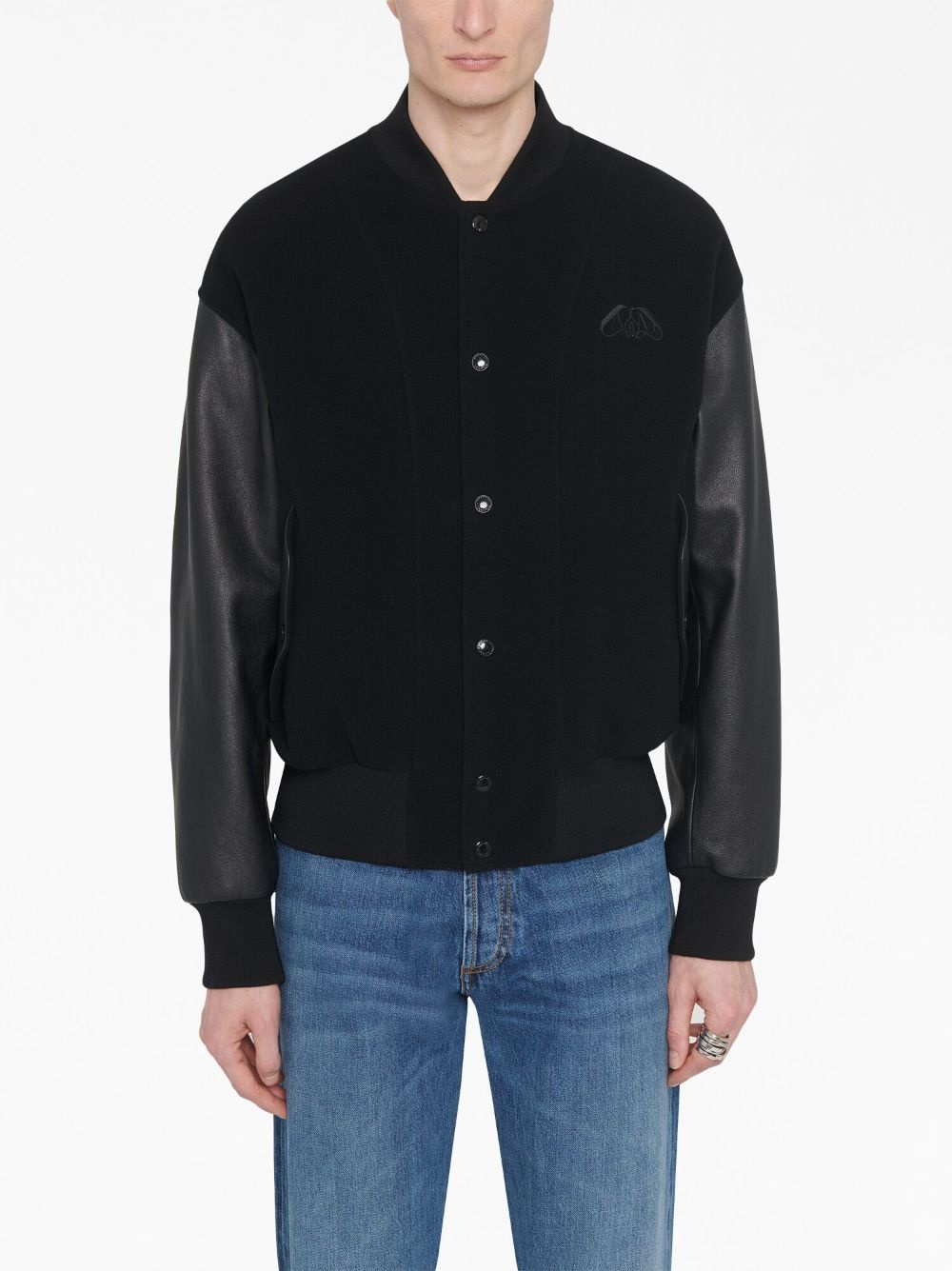 Seal-appliqué bomber jacket - 4