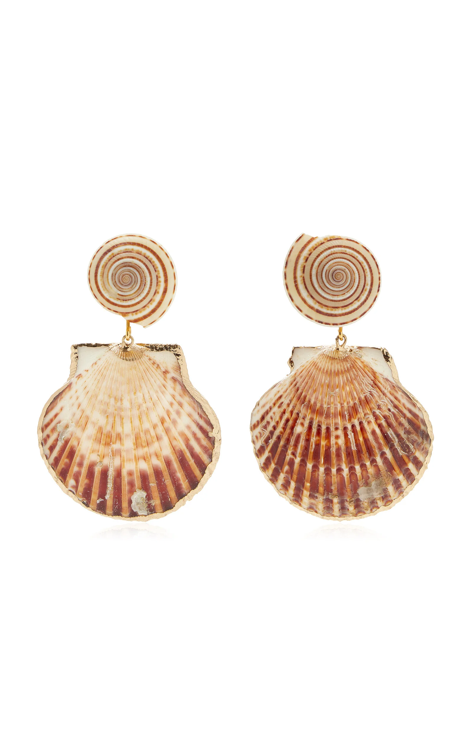 Roma Gold-Plated Brass Seashell Earrings multi - 1