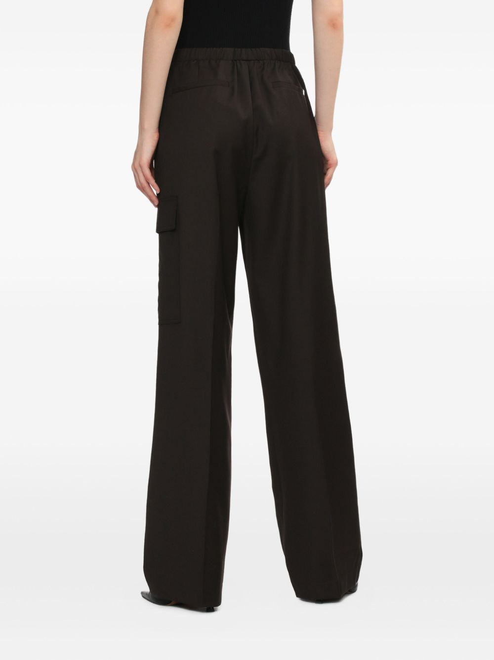 elastic-waist cargo trousers - 3