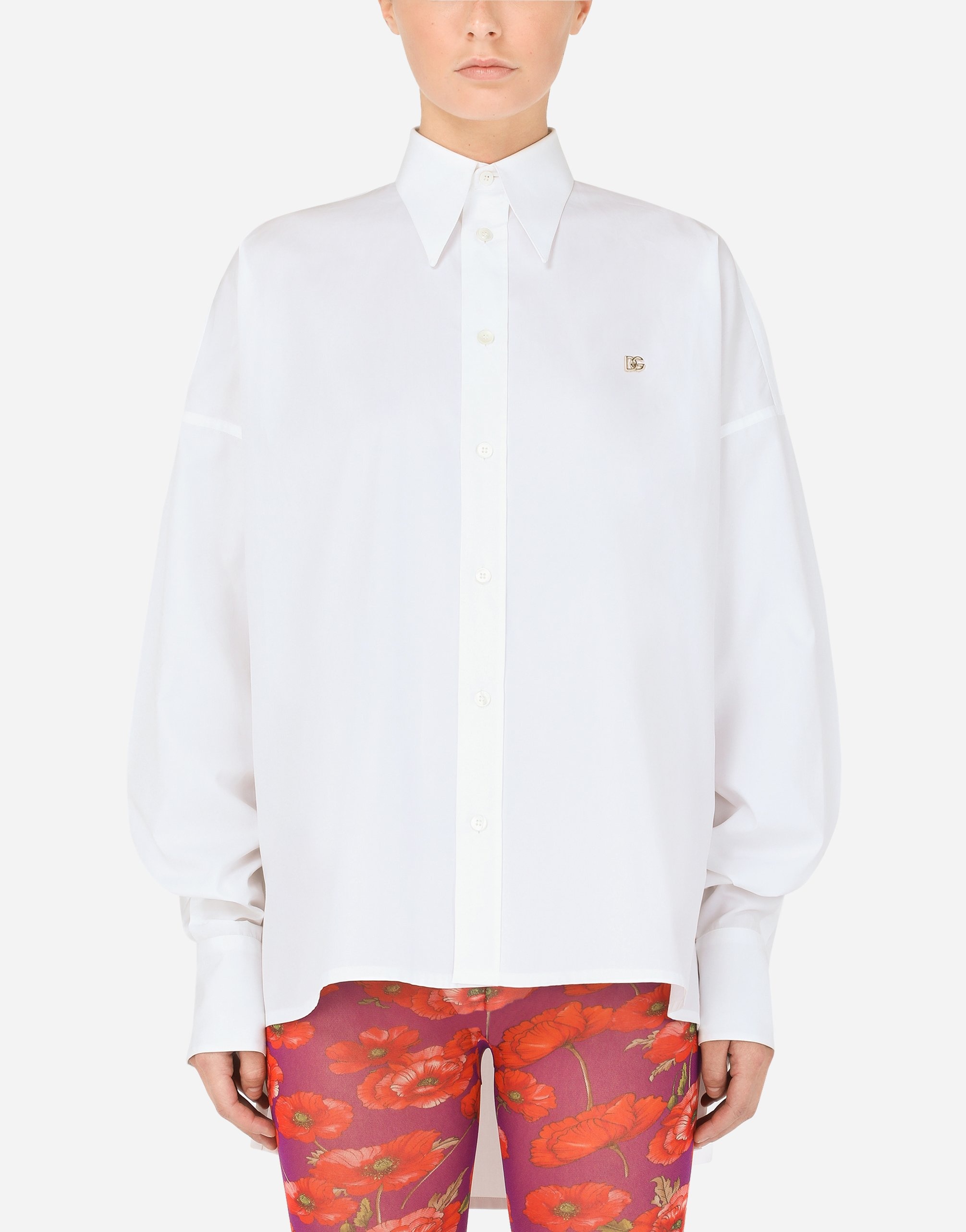 Cotton shirt with DG logo - 2