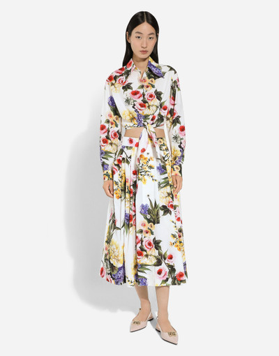 Dolce & Gabbana Garden-printed cotton circle skirt outlook