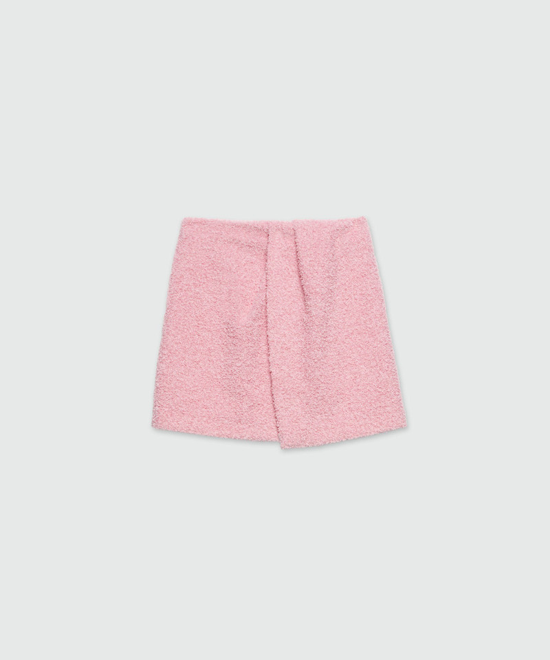 Short skirt in pink sponge-effect tweed - 1