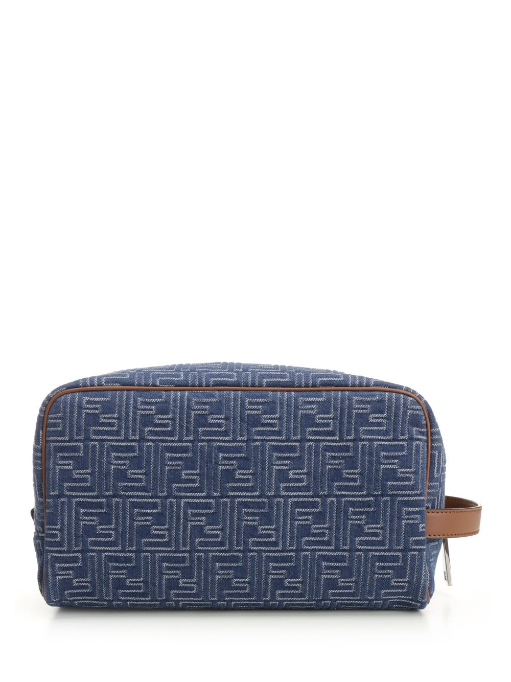 Beauty Case Ff Logo All Over Small Leather Goods Blue - 3