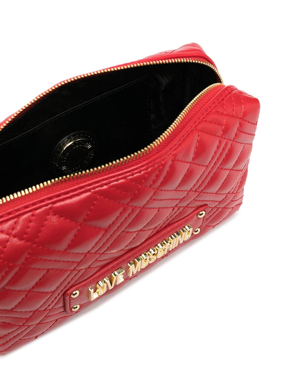 quilted logo plaque clutch - 5