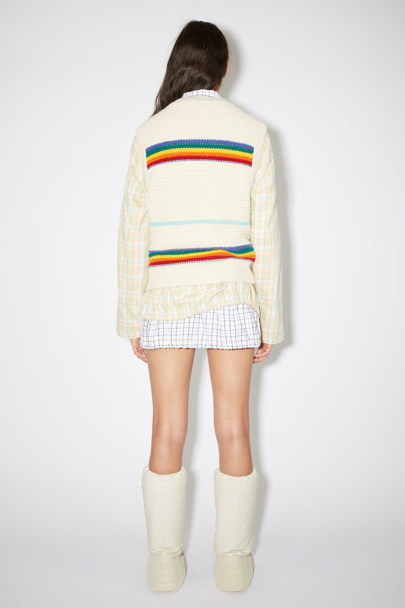 Rainbow crochet wool vest - Cold purple/oatmeal melange 3