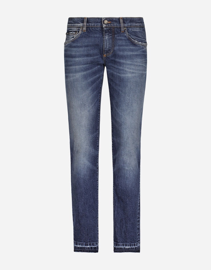 Washed skinny fit stretch denim jeans - 1