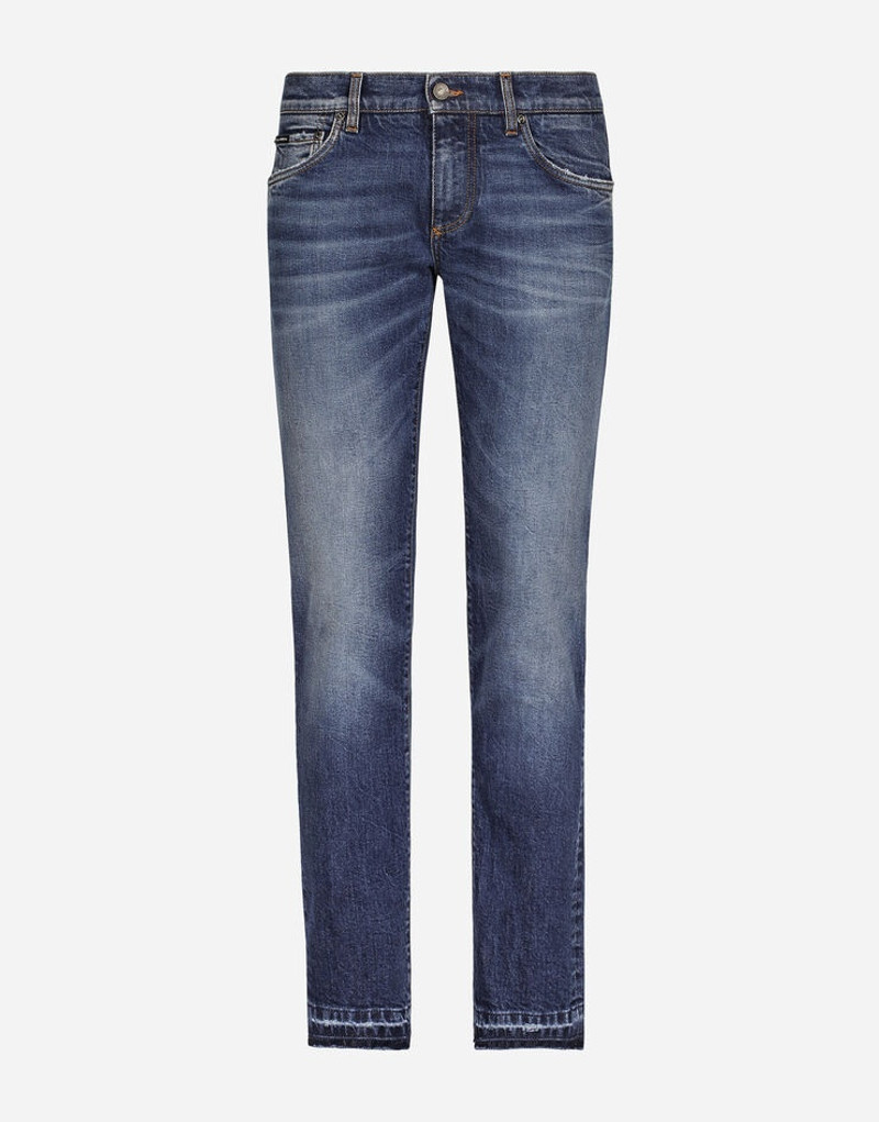 Washed skinny fit stretch denim jeans 1