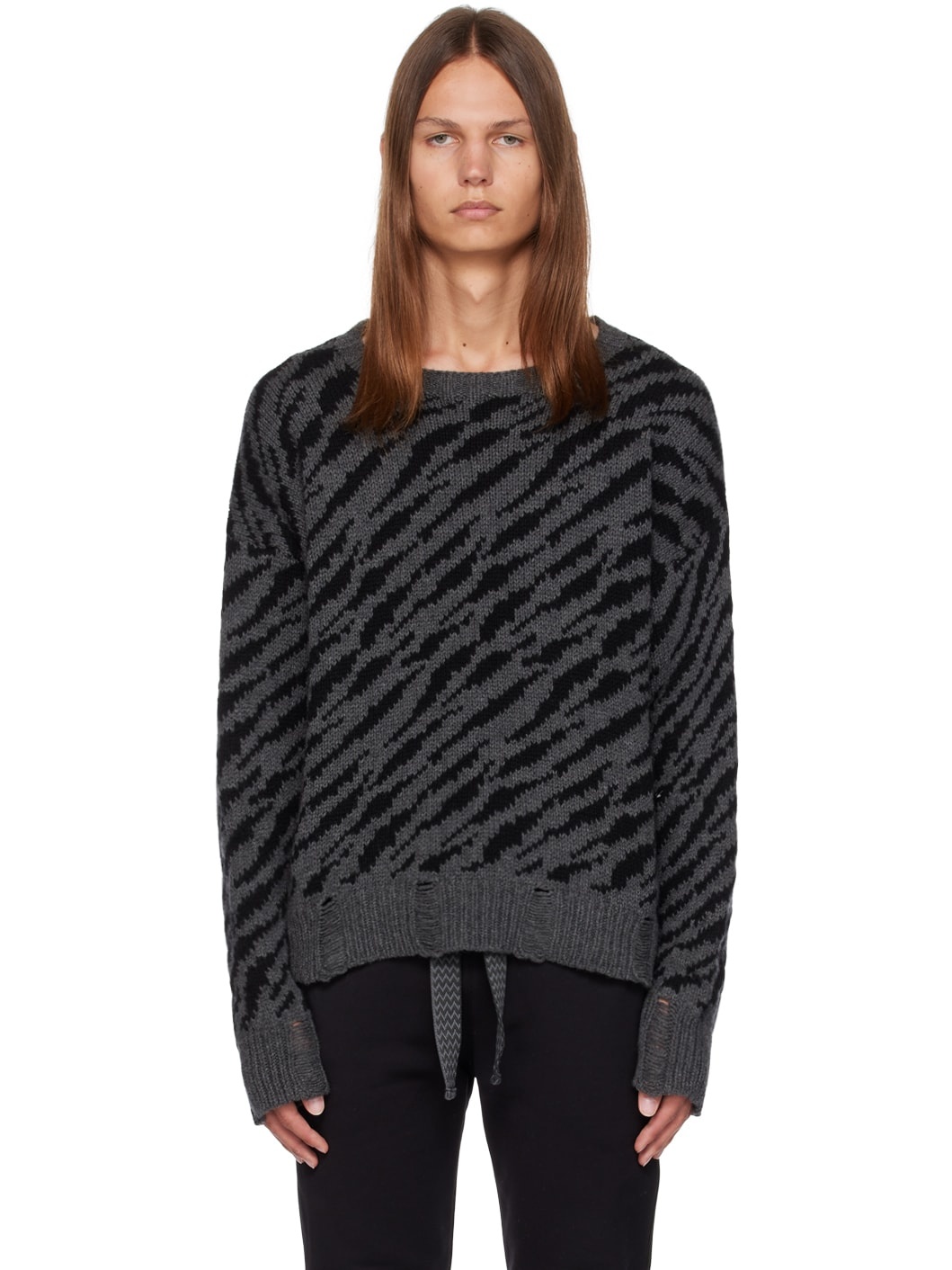Black & Gray Zebra Sweater - 1