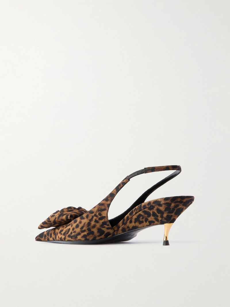 Dakota Appliquéd Leopard-print Mousseline Slingback Pumps 3