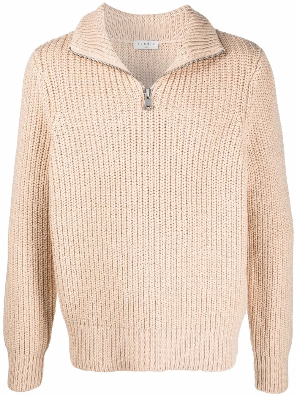 trucker ribbed knit pullover - 1