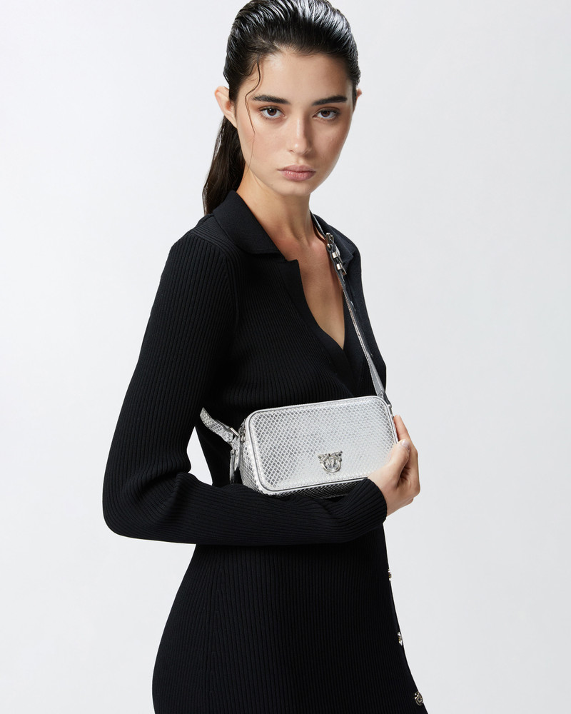 LAMINATED REPTILE-EFFECT RECTANGULAR HANDBAG 5