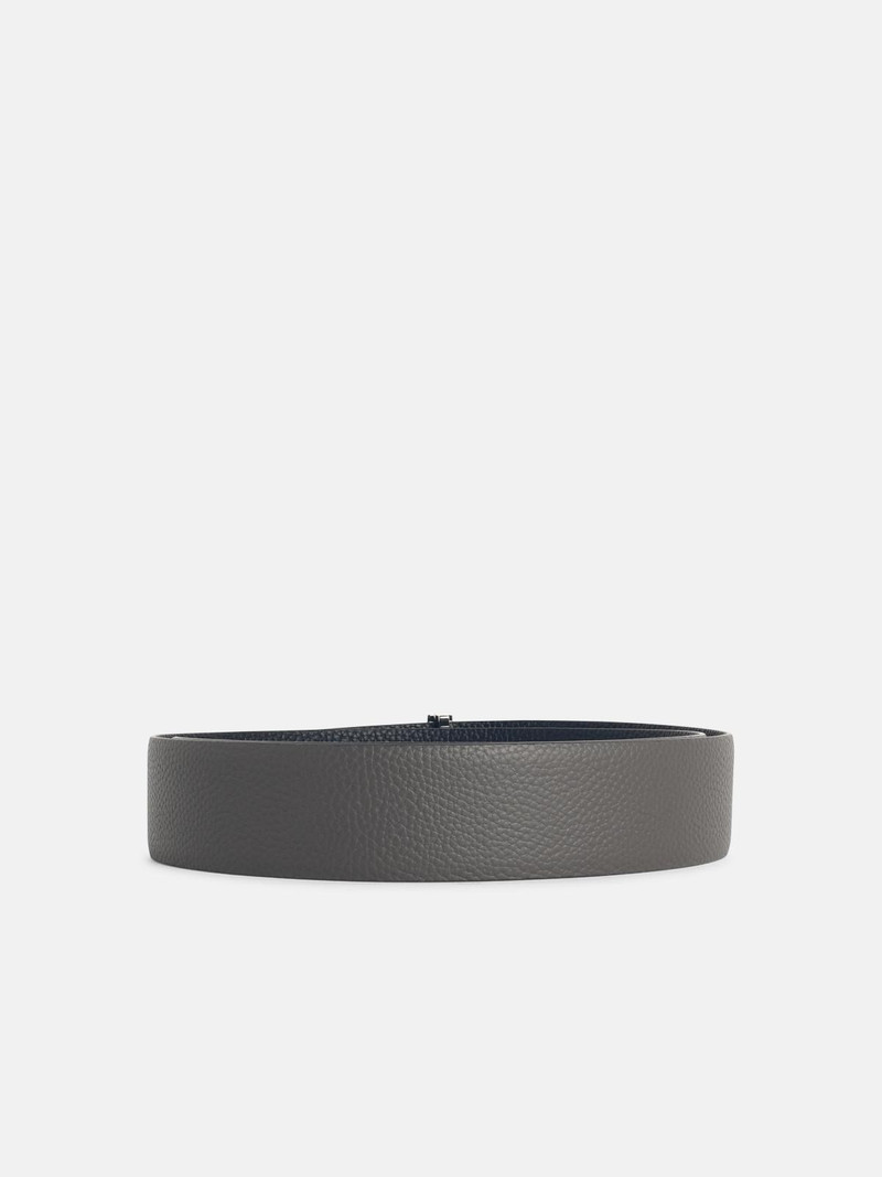 TOM FORD 'T ICON' GREY LEATHER BELT outlook