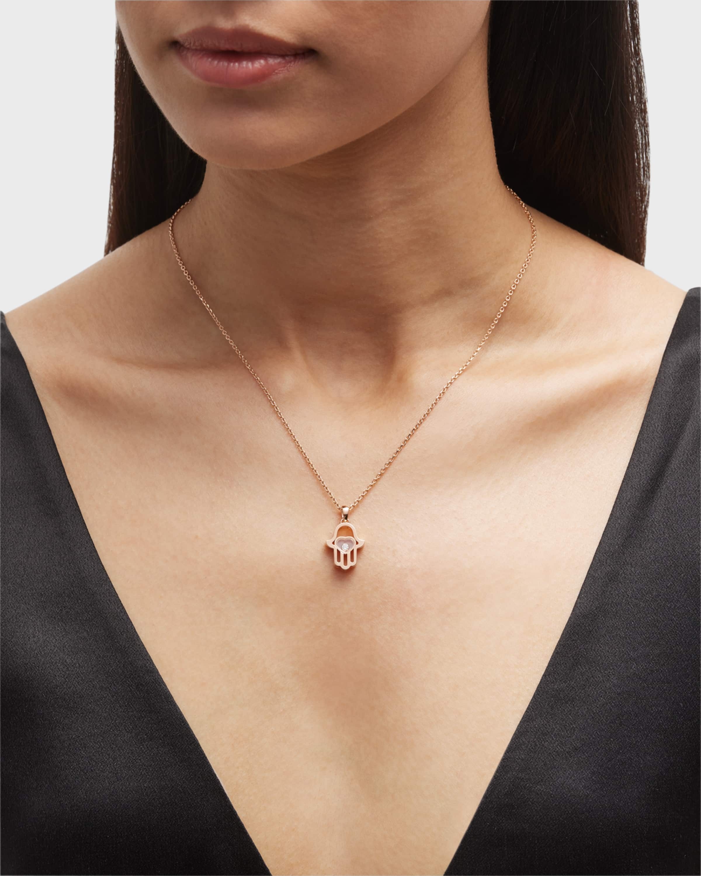 Happy Diamonds 18K Rose Gold Diamond Hamsa Pendant Necklace - 2
