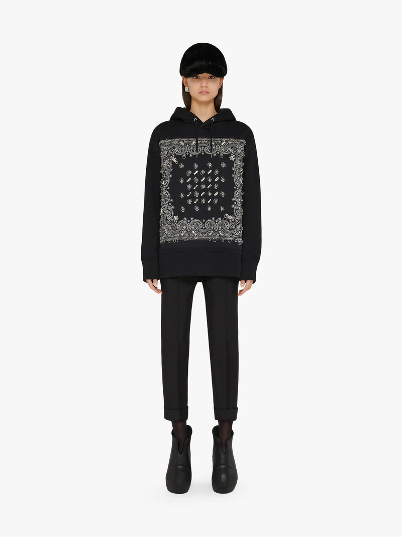 Givenchy OVERSIZED HOODIE WITH BANDANA EMBROIDERED PATCH outlook