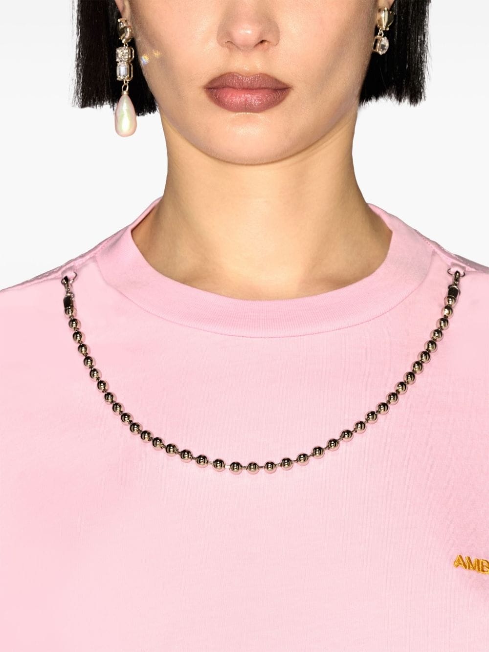 ball chain-detail T-shirt - 6