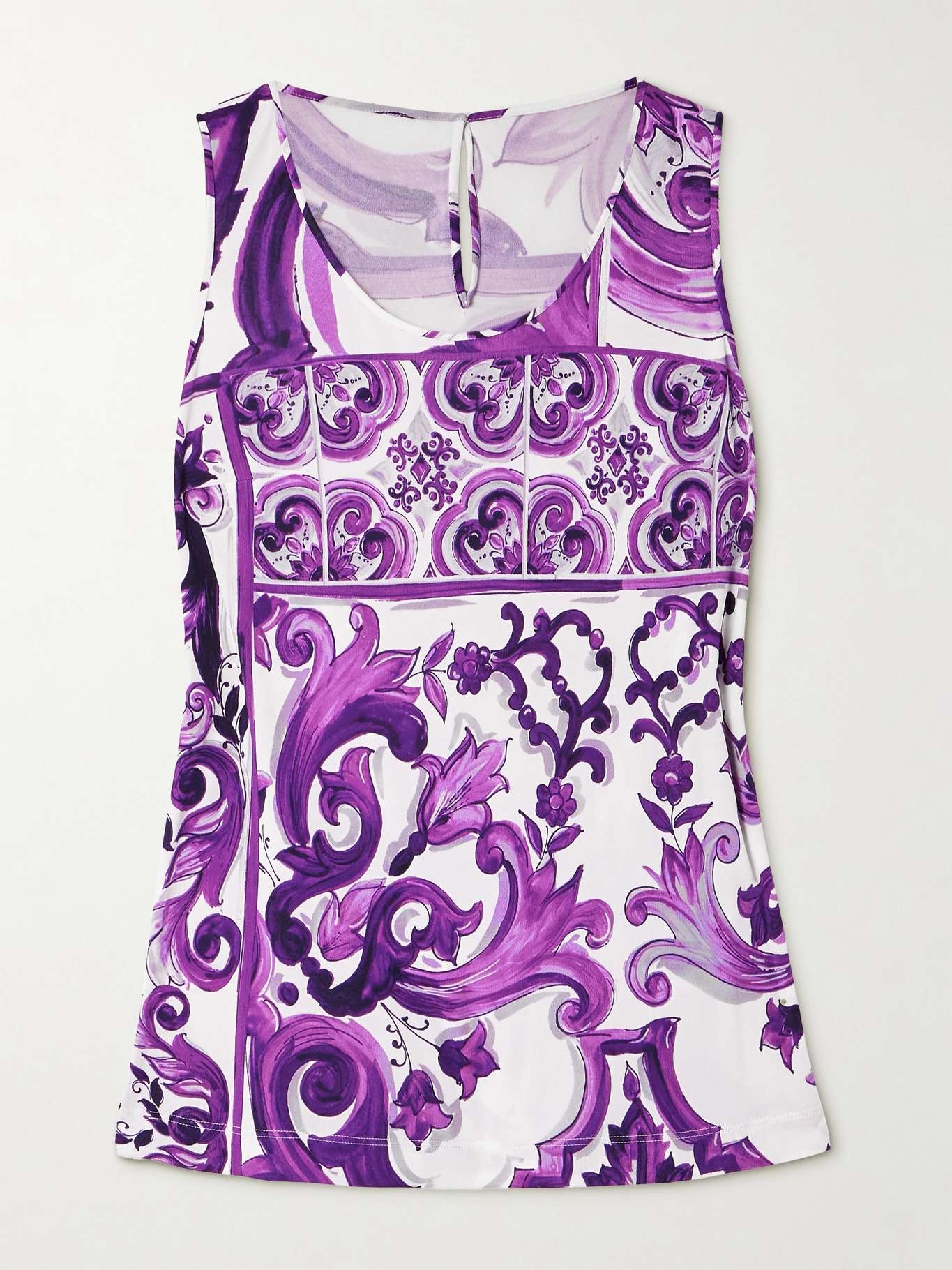 Printed jersey tank Purple - 1