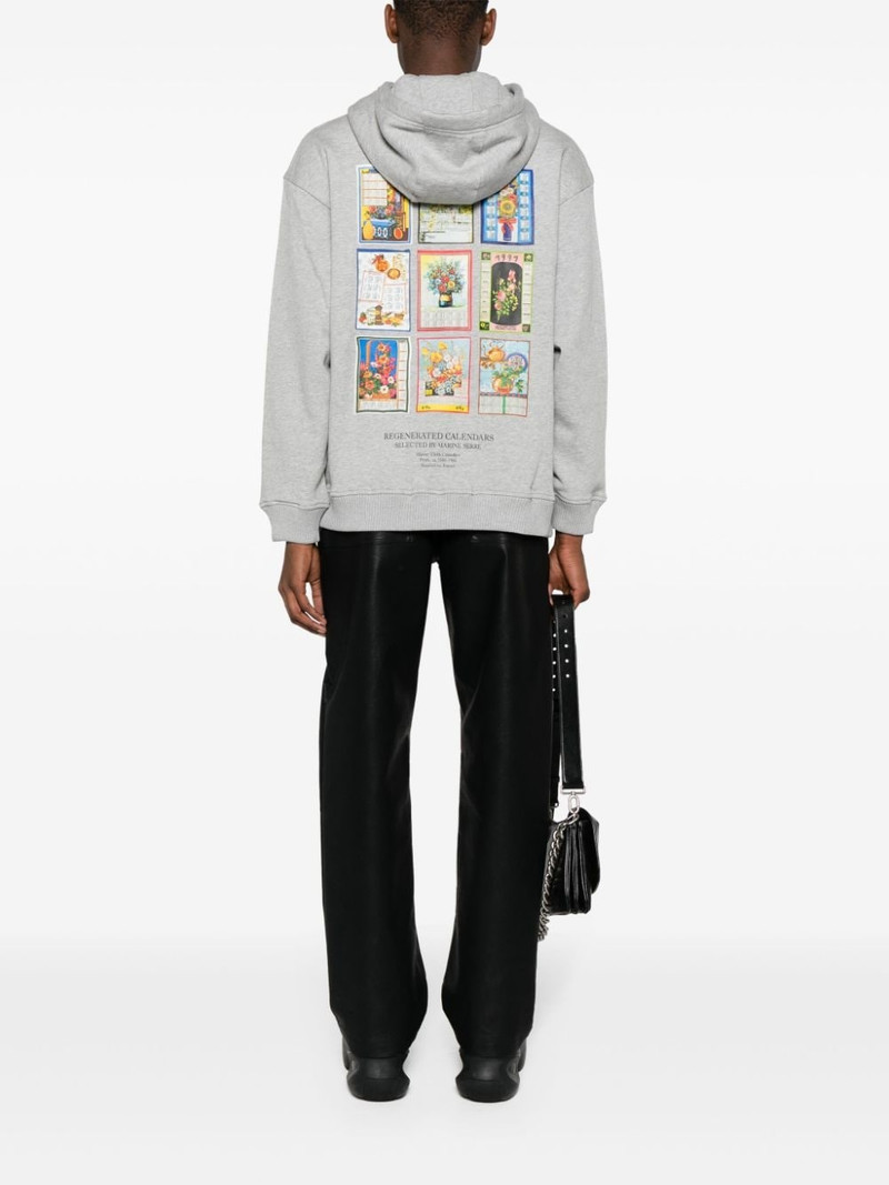 Marine Serre calendars-print organic cotton hoodie outlook