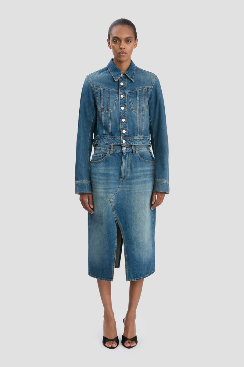 Victoria Beckham Denim Jacket In Mid Blue Wash outlook