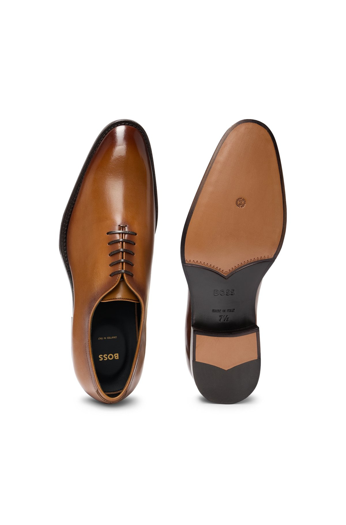 ITALIAN-MADE OXFORD SHOES IN BURNISHED LEATHER - 4
