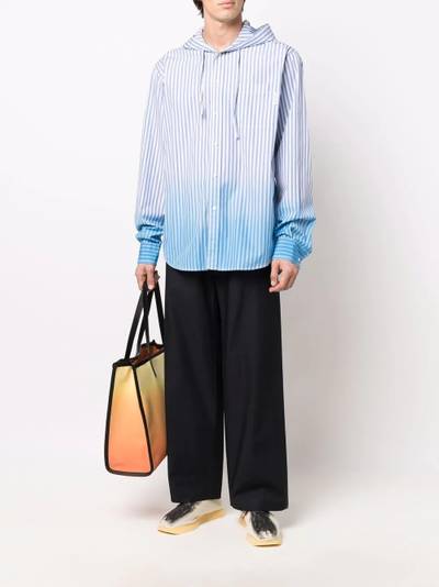 Marni ombre striped hooded shirt outlook