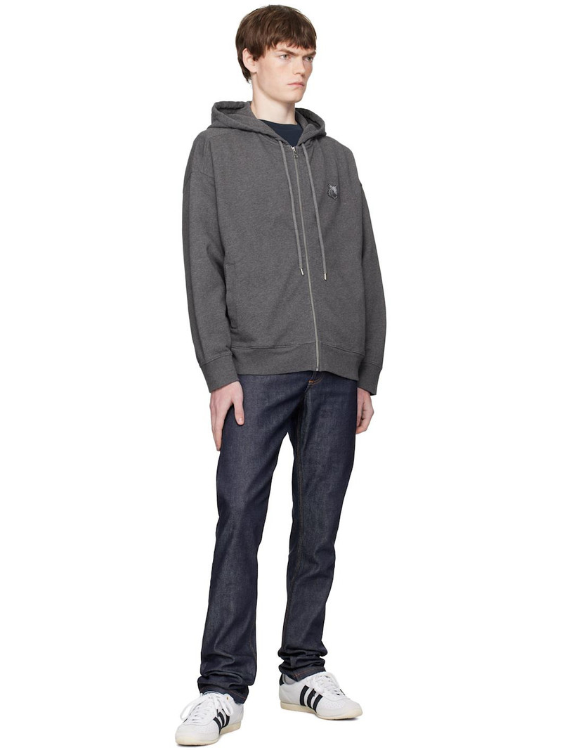 Maison Kitsuné Gray Bold Fox Head Patch Fullzip Oversize Hoodie outlook